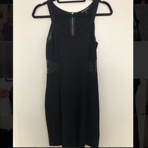 Express cut out mesh black dress